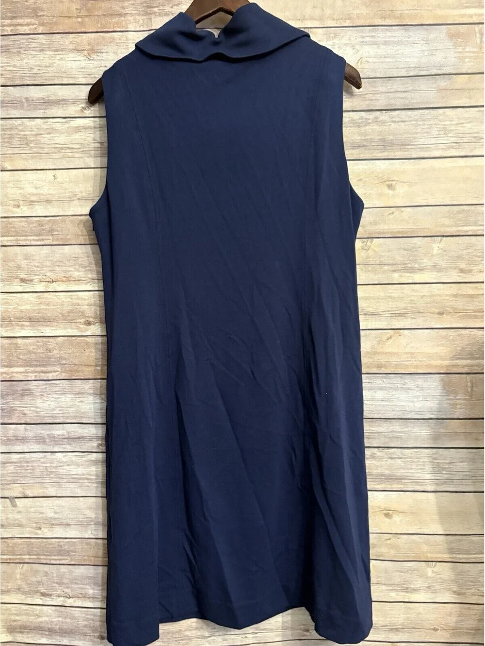 Lilly Pulitzer Dress Womens Sz Large Finn Navy Ponte Cowl Neck Shift Stretch New